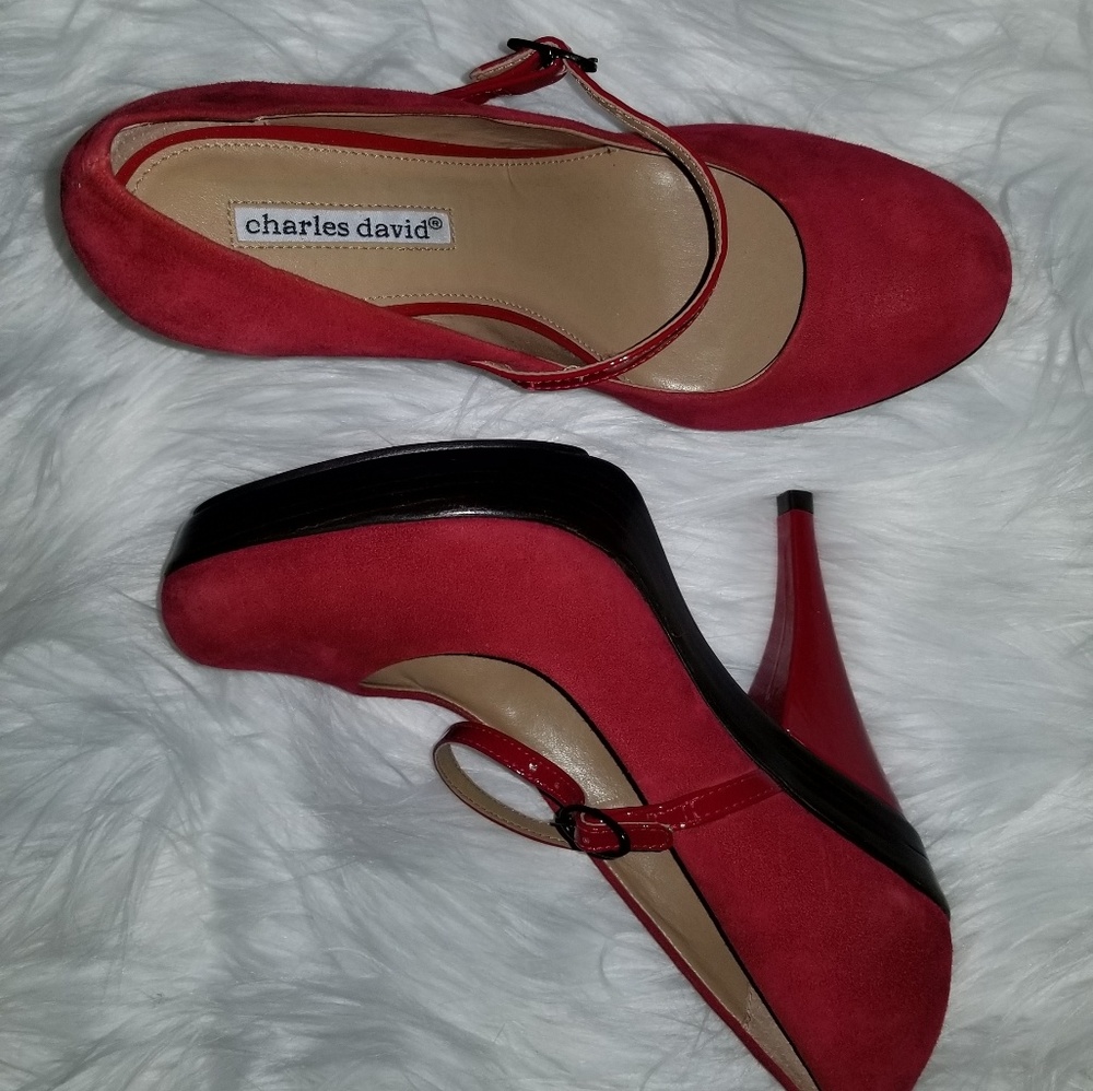 Charles David Red Pump Heels